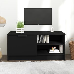 vidaXL Szafka pod TV, czarna, 80x35x36,5 cm, materiał drewnopochodny