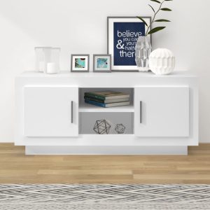 vidaXL Szafka pod TV, biała, 102x35x45 cm, materiał drewnopochodny