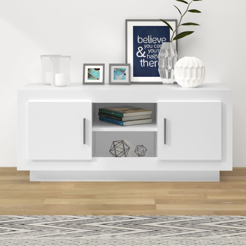 vidaXL Szafka pod TV, biała, 102x35x45 cm, materiał drewnopochodny