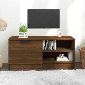 vidaXL Szafka pod telewizor, brązowy dąb, 80x35x36,5 cm