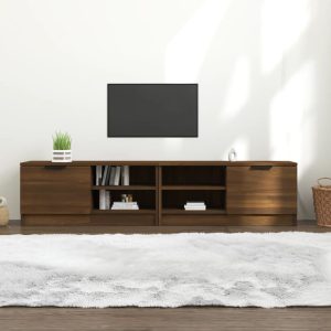 vidaXL Szafki pod telewizor, 2 szt., brązowy dąb, 80x35x36,5 cm