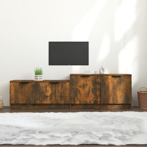 vidaXL Szafka pod telewizor, przydymiony dąb, 158,5x36x45 cm