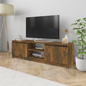 vidaXL Szafka pod telewizor, przydymiony dąb, 120x30x35,5 cm