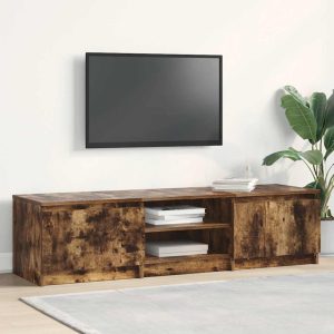 vidaXL Szafka pod TV, przydymiony dąb, 140x40x35,5 cm