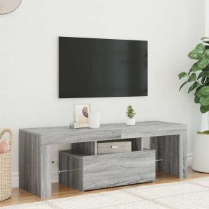 vidaXL Szafka pod TV z LED, szary dąb sonoma, 120x35x40 cm