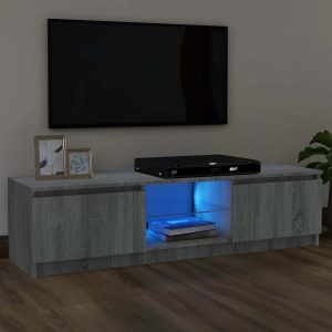 vidaXL Szafka pod TV z LED, szary dąb sonoma, 120x30x36 cm