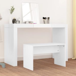 vidaXL Stołek do toaletki, biały, 70x35x45 cm, materiał drewnopochodny