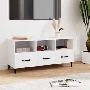 vidaXL Szafka pod TV, biała, 102x35x50 cm, materiał drewnopochodny