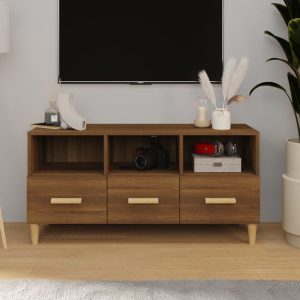 vidaXL Szafka pod telewizor, brązowy dąb, 102x36x50 cm