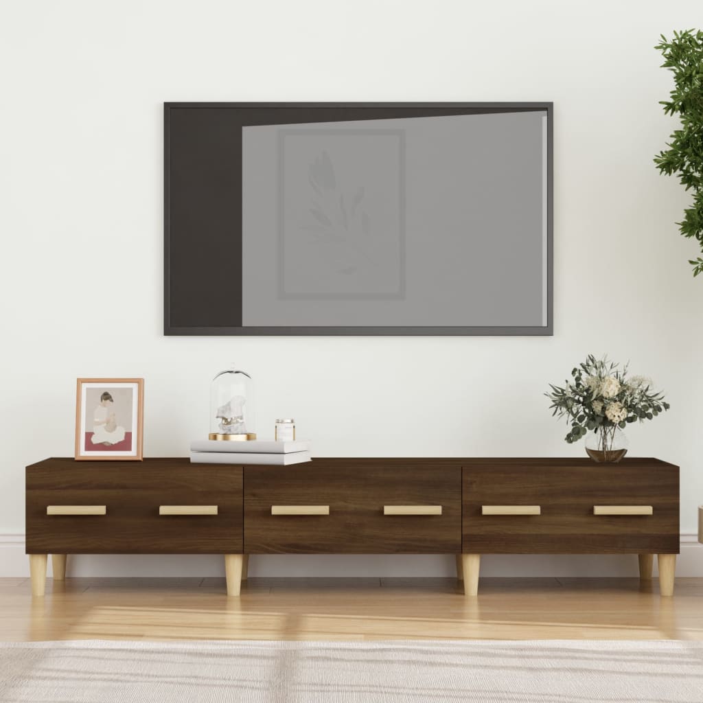 vidaXL Szafka pod telewizor, brązowy dąb, 150×34,5×30 cm