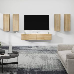 vidaXL Zestaw 6 szafek telewizyjnych, dąb sonoma