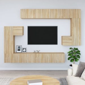 vidaXL Wisząca szafka telewizyjna, dąb sonoma, materiał drewnopochodny
