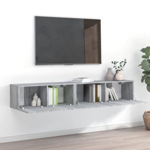 vidaXL Zestaw 2 szafek pod TV, szary dąb sonoma