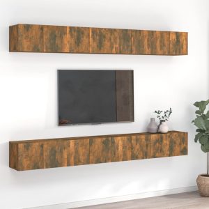 vidaXL Szafki TV, 8 szt., przydymiony dąb, 60x30x30 cm