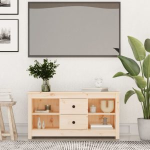 vidaXL Szafka pod telewizor, 103×36,5×52 cm, lite drewno sosnowe