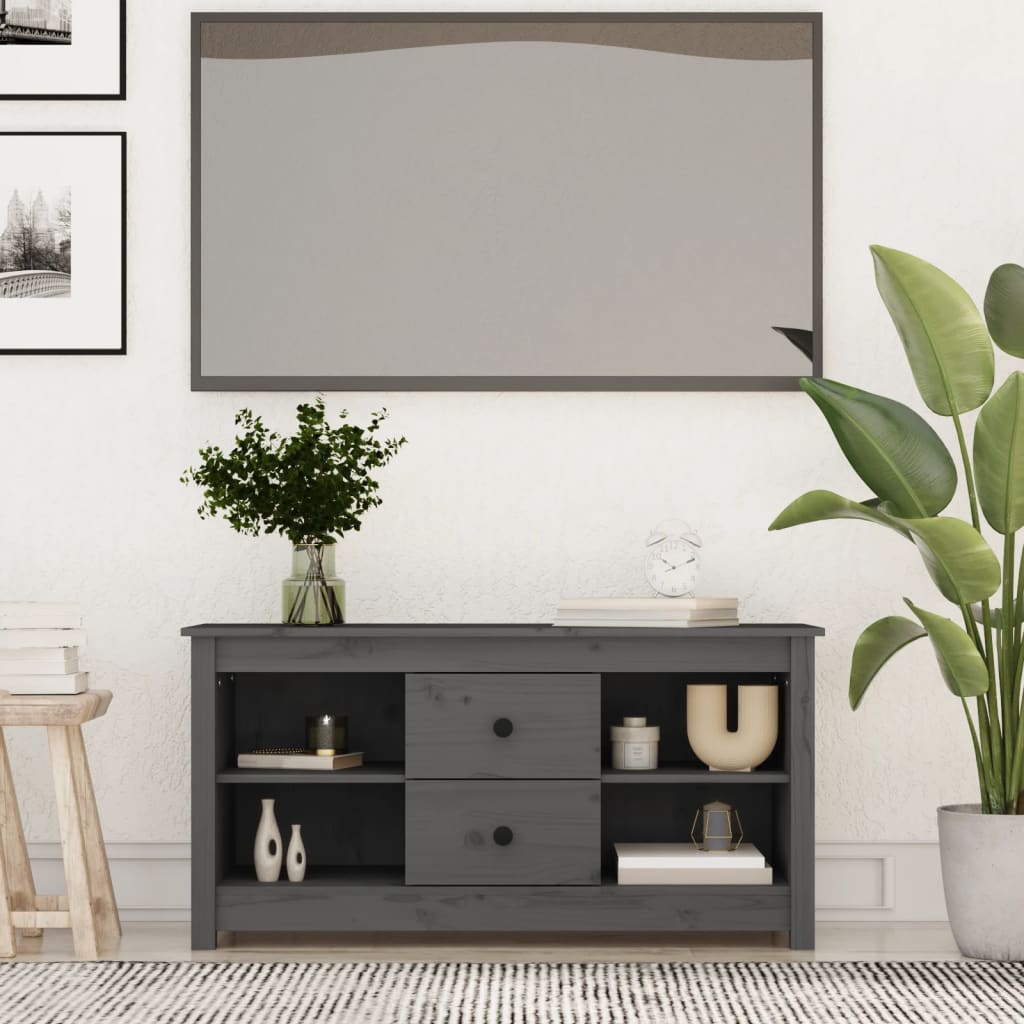 vidaXL Szafka pod telewizor, szara, 103×36,5×52 cm, drewno sosnowe