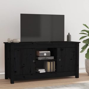 vidaXL Szafka pod telewizor, czarna, 103×36,5×52 cm, drewno sosnowe