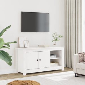 vidaXL Szafka pod telewizor, biała, 103×36,5×52 cm, drewno sosnowe