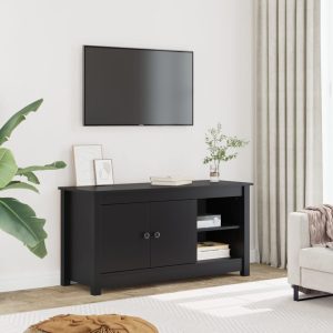 vidaXL Szafka pod telewizor, czarna, 103×36,5×52 cm, drewno sosnowe