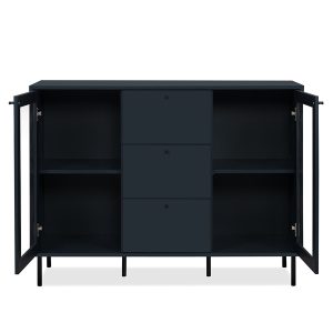 Komoda z szufladami i drzwiami granatowa mat 120 cm Caracas – funkcjonalność, elegancja, trwałość
