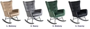 Szary nowoczesny fotel bujany L3-E83