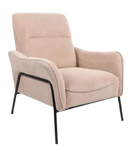 Beżowy fotel wypoczynkowy w stylu loft L1-R55