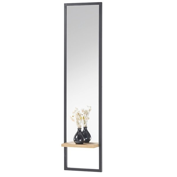 Lustro w ramie czarnej 30 x 125 cm Maggie – elegancki design, duże wymiary, idealne do nowoczesnych wnętrz