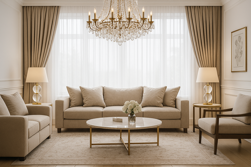 Salon w stylu modern classic