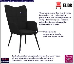Czarny fotel do salonu K2-P91