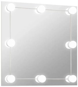 Kwadratowe ścienne lustro z oświetleniem LED 60×60 cm – Dadi 6X