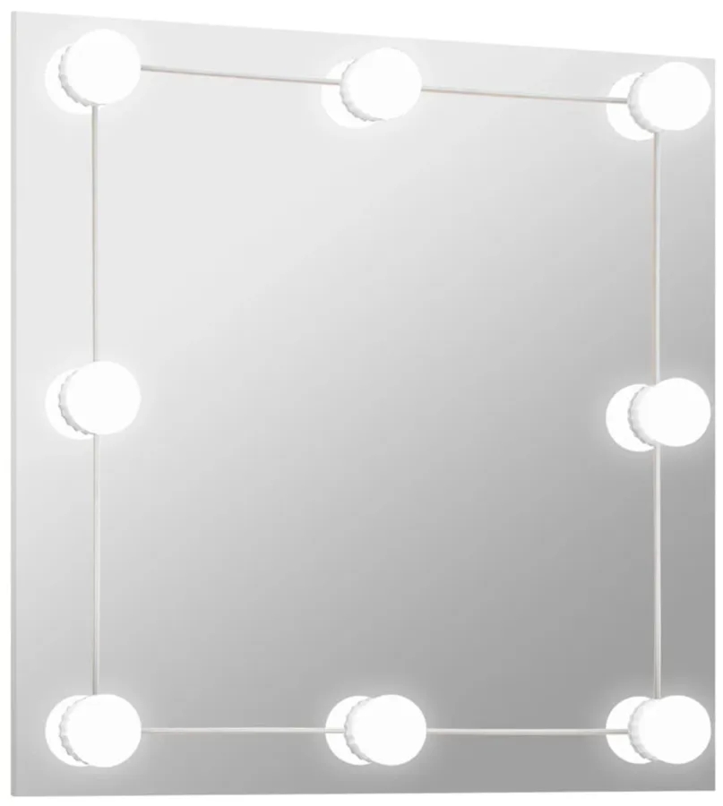 Kwadratowe ścienne lustro z oświetleniem LED 60×60 cm – Dadi 6X