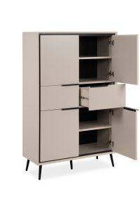 Komoda wysoka z drzwiami i szufladami capuccino mat 90 cm Arona – nowoczesny design, funkcjonalność, wysoka jakość