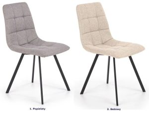 Szare minimalistyczne krzesło pikowane H3-A62