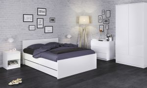 Komoda z szufladami biała wysoki połysk 77 cm Naia – elegancki design, praktyczne zastosowanie, wysoka jakość wykonania