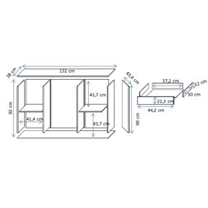 Komoda z szufladami i drzwiami kaszmir mat 120 cm Simple – funkcjonalność, nowoczesny design, kolor kaszmir, materiał matowy