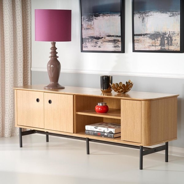 Szafka RTV dąb mat 167 cm Clever – nowoczesny design, minimalistyczny styl, funkcjonalność, trwały materiał