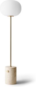 Lampa stojąca JWDA szczotkowany mosiądz – elegancki design, styl skandynawski, regulacja wysokości