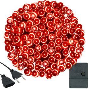 Lampki świąteczne 300 led czerwone 21,5 m oświetlenie choinkowe