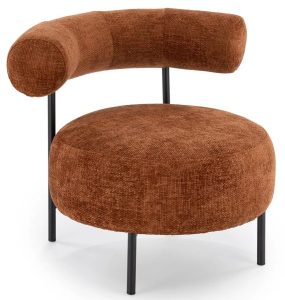 Cynamonowy designerski fotel wypoczynkowy W3-C61