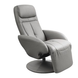 Fotel rozkładany ekoskóra szary Optima – komfort, nowoczesny design, szary kolor, materiał ekoskóra