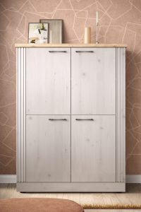 Komoda wysoka z drzwiami dąb Meringa/dąb Cadiz mat 118 cm Avina – elegancka, pojemna, nowoczesny design