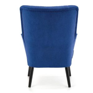 Fotel wypoczynkowy tapicerowany granatowy Delgado – komfort i styl