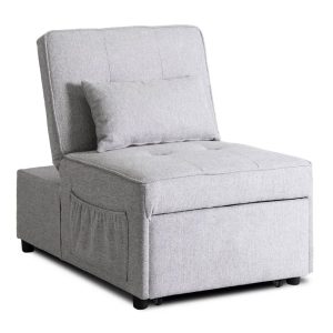 Nowoczesny fotel popielaty wielofunkcyjny N9-F80