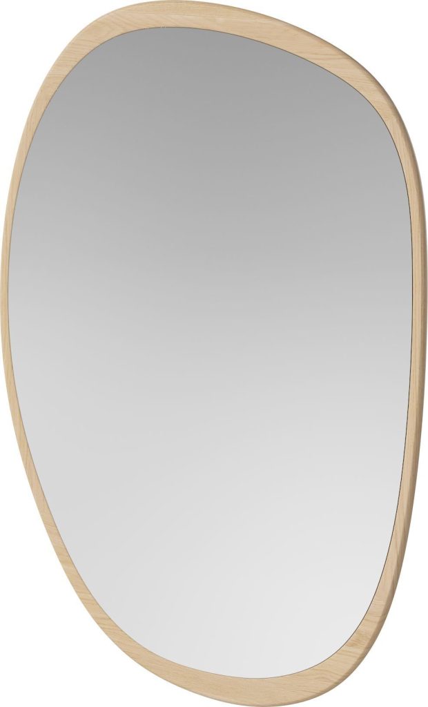 Lustro ścienne Elope 119 x 80 cm jasny dąb – elegancki design, duże wymiary, styl skandynawski