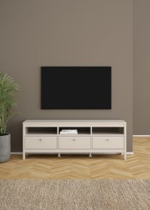 Szafka RTV kaszmir mat 151 cm Madrid – elegancki design, pojemne wnętrze, kolor kaszmir