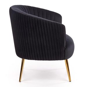 Fotel wypoczynkowy tapicerowany czarny Crown – elegancki design, wygodne siedzisko, trwała tapicerka