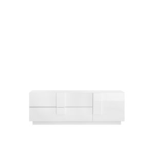 Szafka RTV biała wysoki połysk 182 cm Sorelle – nowoczesny design, elegancki kolor, funkcjonalność