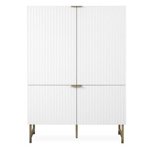 Komoda wysoka z drzwiami biała mat 100 cm Edinburgh – elegancki design, funkcjonalność, wysoka jakość