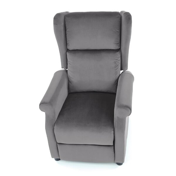Fotel rozkładany velvet szary Agustin 2 – elegancki design, komfort, materiał velvet