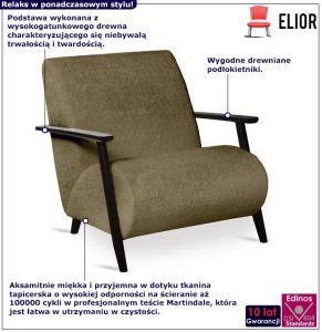 Zielony Fotel Drewniany Lisek B3-H05